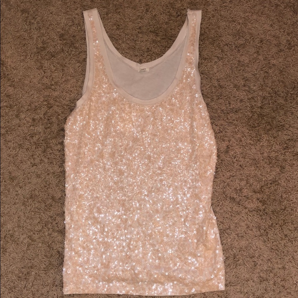 Jcrew Factory cream sequin tank. Size small.